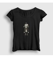 Presmono Kadın Beyaz Josef Oyun Machinarium T-Shirt 509871tt (Siyah)