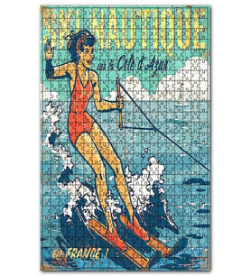 Cakapuzzle Heyecanlı Sörfçü Kadın Görseli Puzzle Yapboz MDF (Ahşap) (255 Parça)