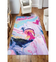 Dijital Kaymaz Taban Yıkanabilir Salon Halısı Mutfak Halısı Koridor Halısı Yolluk ND-HS-245 (Pembe)