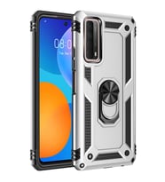 Huawei P Smart 2021 Kılıf Zore Vega Yüzük Standlı Zırh Kılıf (Gri)