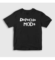 Presmono Unisex Çocuk Beyaz Logo Depeche Mode T-Shirt 140642tt (Siyah)