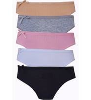5li Kadın Fitilli Bikini Renkli Ekonomik Esnek Yumuşak Külot (Karışık)