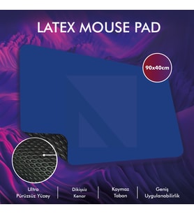 MP05 - 90x40 2xLarge Gaming Mousepad  Kaymaz Taban, Oyuncu Gamepad, Ev,Ofis,Oyun Masa Matı (Mavi)