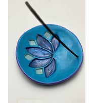 Lotus Desenli Tütsülük - hediyelik kutusunda - hediyeli (Mavi)