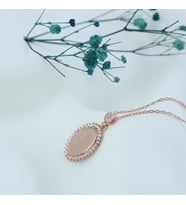 Oval Taşlı Kolye (Rose - Gold)