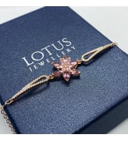 LOTUS ÇİÇEĞİ BİLEKLİK -  925 AYAR GÜMÜŞ BİLEKLİK (Pembe)