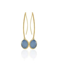 Kadir Jewellery 22 Ayar Altın Kaplama Vintage Küpe -El İşçiliği Ve Hipoalerjenik Küpe (Gece Mavisi)