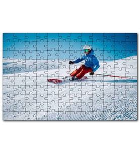 Cakapuzzle Tepeden İnen Kayakçı Siporu Puzzle Yapboz MDF (Ahşap) (255 Parça)