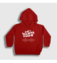 Presmono Unisex Çocuk Beyaz Know Arctic Monkeys Kapüşonlu Sweatshirt 14099tt (Kırmızı)