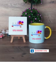 Estetisyen Dekoratif Taş, Kupa Bardak Kırmızı Hediye (Model 6)