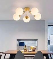 5 Camlı Modern Mutfak Yatak Odası Salon Avize (Gold)