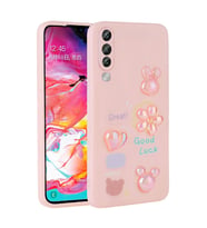 Galaxy A70 Kılıf Kabartma Figürlü Parlak Toys Silikon Kılıf (Pembe)