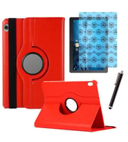 Lenovo Tab M10 TB X505F Uyumlu Kılıf Ekran Koruyucu Ve Kalem Set (Kırmızı)