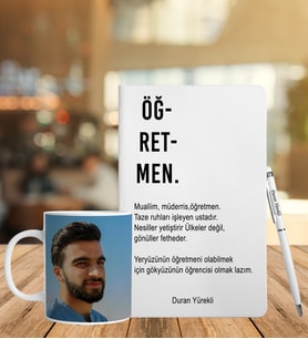 Öğretmenler Gününe Özel Defter Kalem Ve Kupa Seti (Model 4)