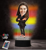 Doğum Günü Hediyesi,Sevgiliye Hediye, Kişiye Özel Banka Müdürü Karikatür 3D Led Lamba (RGB)