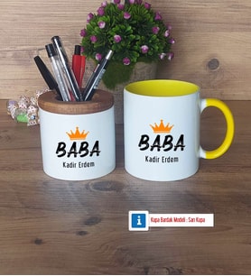 Babalar Günü Hediyesi Kalemlik, Kupa Bardak T Kişiye Özel HediyeBabaya Hediye (Model 10)