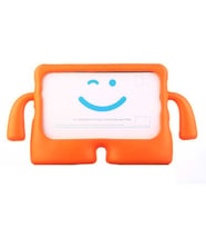 Samsung Galaxy X-200 Tab A8 10.5" İnç (2021) Uyumlu Kılıf Case, Tutma Kollu ve Standlı Yumuşak Dokulu Ultra Koruyucu Çocuk Tablet Silikon Kılıf (Turuncu)