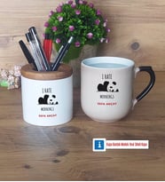 Sevimli Panda Kalemlik, Kupa Bardak T Kişiye Özel Hediye (Model 2)
