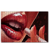 Cakapuzzle Kadın Dudaklar ve Sigara Yakın Plan Çizim  Puzzle Yapboz MDF (Ahşap) (500 Parça)