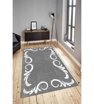 Dijital Baskılı Yıkanabilir Kaymaz Modern Renkli Salon Halısı Mutfak Halısı Yolluk ND-HY-1016 (Gri)