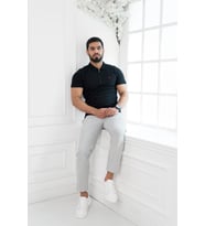 Paul Martin Fermuarlı Polo Yaka %100 Pamuk Regular Fit T-shirt (Siyah)