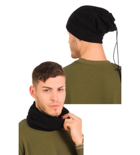 Unisex Polar Boyunluk 2'li Set (Siyah)