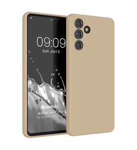 Microsonic Matte Silicone Samsung Galaxy A55 Kılıf Siyah (Gold)