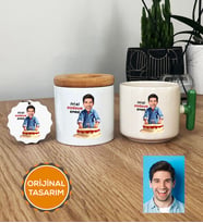 Kişiye Özel Karikatürlü Doğum Günü Hediyesi Hediye Seti T Kupa, Kalemlik, Anahtarlık Erkek Sevgiliye Babaya Abiye Doğum Günü Hediyesi (Yeşil)