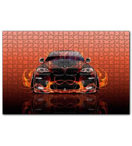 Cakapuzzle BMW X6 ve Kırmızı Alevler  Puzzle Yapboz MDF (Ahşap) (500 Parça)