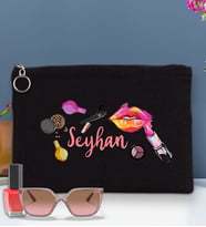 BK Gift Kişiye Özel İsimli-4 Astarlı Portföy Çanta 30x21cm(12 Renk Seçeneği), Baskılı El Çantası, Organizer Çanta (Siyah)