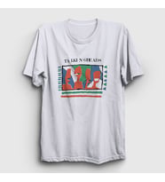 Presmono Unisex Sarı Vintage Talking Heads T-Shirt 493921tt (Beyaz)