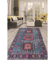 Dijital Kaymaz Taban Yıkanabilir Modern Renkli Salon Halısı Mutfak Halısı Yolluk ND-HT-757 (Lacivert)