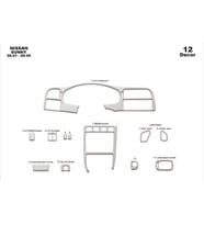 Meriç® Nissan Sunny Ön Torpido Kaplama Maun 12 Parça 1991-1995 (Alüminyum)