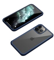 iPhone 13 Pro Kılıf Dor Silikon Temperli Cam Kapak (Lacivert)