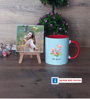 Flamingo Fotoğraflı Dekoratif Taş, Kupa Bardak Beyaz HediyeArkadaşa Doğum Günü Hediyesi (Model 2)