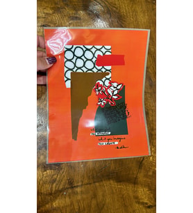 ÇÇEKLİ TASARIM ÜTÜ İLE YAPIŞAN TRANSFER BASKI KUMAŞ BASKI ARMA 25X19 CM (Turuncu)