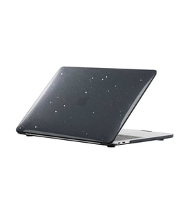 Apple Macbook Air 13.6inç 2022 M2 A2681 Kılıf Simli Ön Arka Kapak (Siyah)