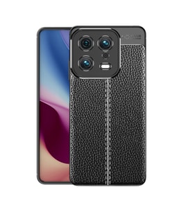 Xiaomi Mi 13 Kılıf Zore Niss Deri Desenli Silikon Kılıf (Siyah)
