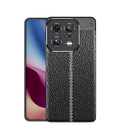 Xiaomi Mi 13 Kılıf Zore Niss Deri Desenli Silikon Kılıf (Siyah)