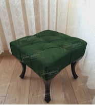 Kapitoneli Makyaj Pufu Ayak Ucu Puf Siyah Ayak (45*45) (Yeşil)