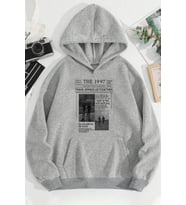 Unisex The 1997 Travel Baskılı Sweatshirt (Gri)
