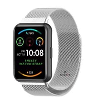 Huawei Watch Fit 2 Metal Hasır Kordon Woven Wire Metal Tasarım Kordon (Gümüş)
