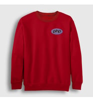 Presmono Unisex Beyaz Php Coder Programmer Developer Yazılımcı Sweatshirt 337539tt (Kırmızı)