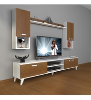 Decoraktiv Eko 5da Slm Dvd Retro Tv Ünitesi Tv Sehpası (Beyaz - Ceviz)