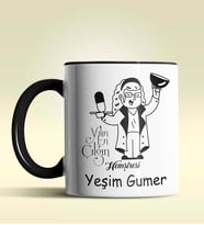 Kişiye Özel Yılın En Çılgın Hemşiresi Temalı Turuncu Kupa Bardak (Siyah)
