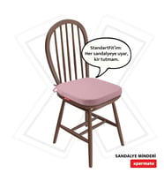 XPERMATE StandartFit Oval Sandalye Minderi Fermuarlı Yıkanabilir Kılıf Bağcıklı Su ve Yağ İtici 42x42x5 cm (Pembe)