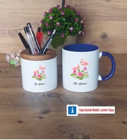 Flamingo Kalemlik, Kupa Bardak T Kişiye Özel HediyeArkadaşa Doğum Günü Hediyesi (Model 6)