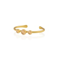 Kadir Jewellery 22 Ayar Altın Kaplama Zirkon Taşlı Ayarlanabilir Vintage Bilezik (Turuncu)