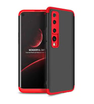 Xiaomi Mi 10 Kılıf Zore 360 Tam Koruma Kamera Korumalı Ays (Siyah-Kırmızı)