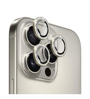 Microsonic Apple iPhone 16 Pro Max Tekli Diamond Taşlı Kamera Koruma Camı Siyah (Gold)